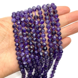 6mm faceted natural amethyst round beads for DIY jewelry making and bracelets