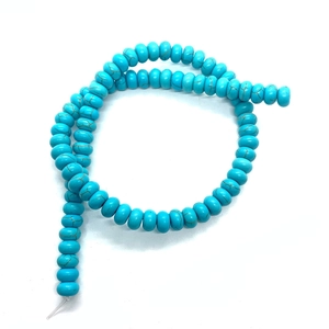 Filo di perle di turchese blu a forma di abaco per la creazione di gioielli fai da te