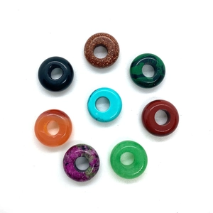 Eight polished 4x10mm natural stone abacus beads in various colors for DIY jewelry making