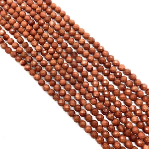 Dettaglio di perle sfaccettate in pietra del sole 6mm per creazione gioielli