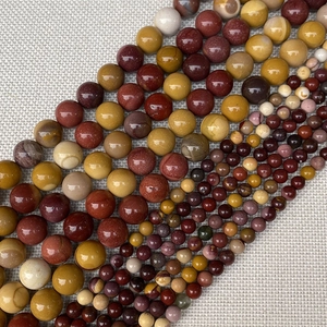 Perles rondes en jaspe Mookaite naturel de tailles assorties pour la création de bijoux