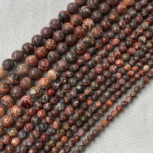 Natural leopard skin jasper round beads for DIY jewelry making in various sizes