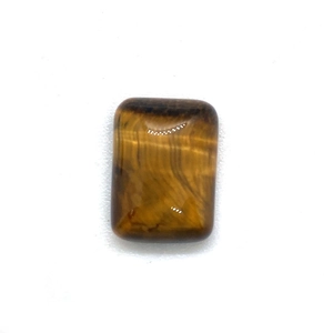 Cabochon rectangulaire en pierre d'oeil de tigre avec motifs naturels jaune et brun