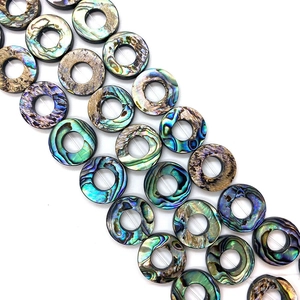 Natural Abalone Shell Round Donut Beads DIY Jewelry Making Earring Necklace Charms Polished Rainbow Luster Craft Accessories