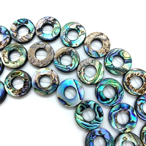 Natuurlijke abalone schelp ring kralen met iriserende glans voor DIY sieraden maken