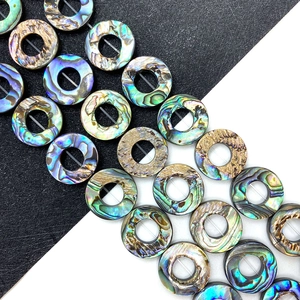 Natuurlijke Abalone Schelp Irisklerig Donut Ronde Losse Kralen Voor DIY Ketting Armband Oorbellen Sieraden Maken Handgemaakte Accessoires