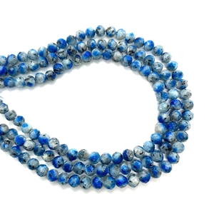 Faceted K2 Jasper natural stone round beads for DIY jewelry making and necklaces