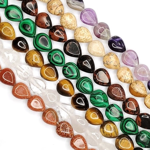 Cuentas Sueltas de Piedra Natural en Forma de Lágrima para Creación de Joyas Amatista Ojo de Tigre Malaquita Cuarzo Cristal Cuentas Lágrima Accesorios DIY