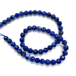 Perle sfaccettate 6mm in lapis lazzuli naturale tondo per creazione gioielli fai da te