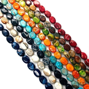 Oval Imperial Stone loose beads in vibrant colors for DIY jewelry making accessories