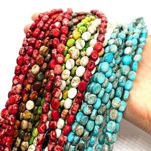 Natural emperor stone beads 7x9mm oval flat spacers in assorted colors for DIY jewelry making