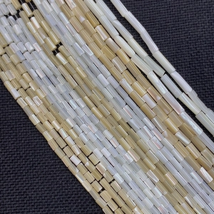 Perline cilindriche in conchiglia naturale con lucentezza iridescente per gioielli fai da te