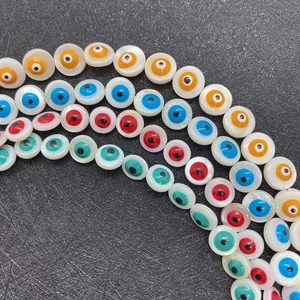 9mm shell Evil Eye beads in multiple colors for DIY handmade jewelry and necklaces