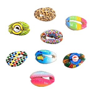 Painted Cowrie Shell Beads For Jewelry Making Seashell Charms For DIY Necklace Bracelet Craft Accessories Bohemian Findings