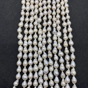 Perles d'Eau Douce Baroques Naturelles Forme Goutte Irrégulière Perles en Vrac pour Fabrication de Bijoux DIY Collier Blanc