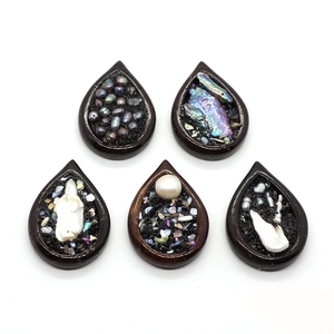 Pendentifs en goutte d'eau faits main avec perles d'eau douce et bois pour bijoux DIY