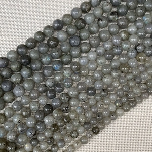 Cuentas redondas de labradorita natural con destellos azules para joyería artesanal