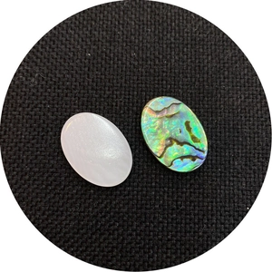 Natural oval abalone and mother of pearl 10x14mm shell cabochon stones for DIY jewelry