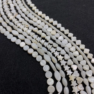 Various shapes of white natural freshwater shell beads for DIY jewelry making