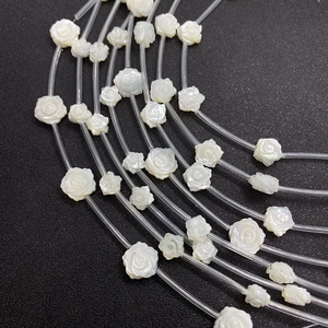 Natural freshwater shell rose flower beads for DIY jewelry and hair accessories