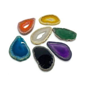 Lot de 7 pendentifs en agate naturelle aux formes irrégulières pour création de bijoux