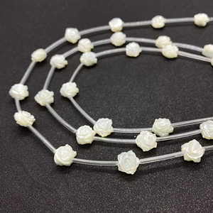 Natural white shell flower beads 8-12mm in rose shape for DIY jewelry making