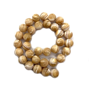 Natural trochus shell beads with marble patterns for DIY jewelry making and necklaces