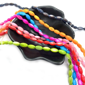 Perles en nacre ovales colorées avec lustre perlé pour la création de bijoux DIY