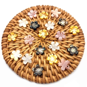 Ciondoli a fiore in conchiglia naturale multicolore per creazione di gioielli fai-da-te