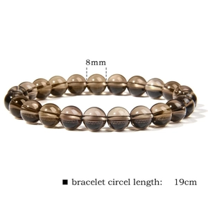 Natural 8mm brown stone bead bracelet with 19cm elastic band for aromatherapy