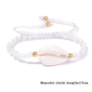Handgefertigtes Muschelarmband Damen Boho Strandstil mit 17cm verstellbarer Kordel