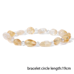 Pulsera de citrino para mujer con piedras irregulares y longitud de 19 cm