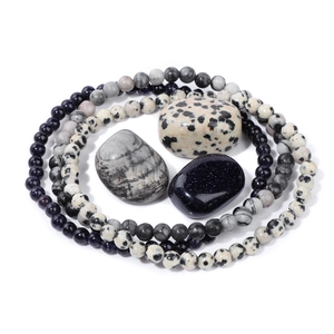 Set di bracciali in pietra naturale da 4mm con diaspore, arenaria blu e venature marmo