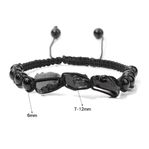 Gevlochten armband met natuurlijke tijgeroogstenen, 6mm kralen en verstelbaar koord