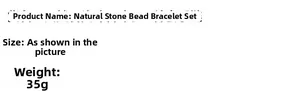 Detailed size and weight chart for the natural irregular stone bead bracelet set