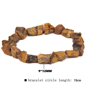 Natural tiger eye stone beaded bracelet with irregular raw nuggets for men and women