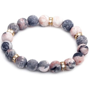 Bracelet en Perles d'Agate de 10mm Bracelet Élastique Fait Main Vintage Avec Entretoises en Alliage de Strass pour Hommes Femmes Cadeau d'Affaires