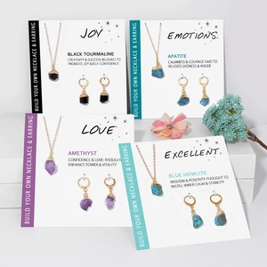 Parure de bijoux en pierre naturelle avec améthyste apatite et tourmaline noire