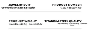 Detailed specifications for titanium steel 18K gold chain necklace and bracelet set