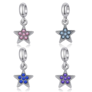 Mode Ster Vorm Legering Hanger Charm Voor DIY Sieraden Maken Armband Ketting Strass Ingelegde Ster Decor Ambacht Accessoire