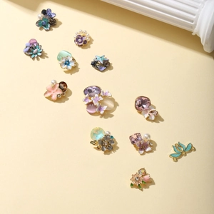 Accesorios de joyería DIY flores y estrellas de mar con perlas y cristales