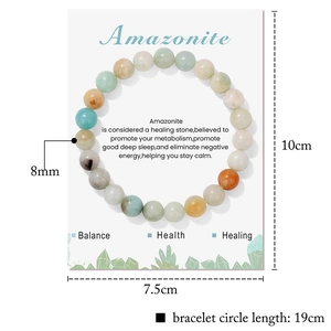 Handgefertigtes 8mm Amazonit Perlenarmband für Heilung und Balance für Damen