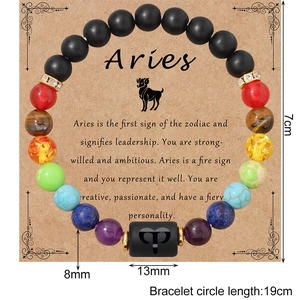 Bracciale Ariete in onice nero opaco e pietre naturali colorate per uomo e per donna