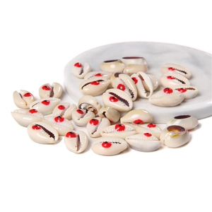 Natural cowrie shells with evil eye pattern for DIY jewelry making and crafts