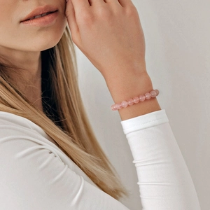 8mm Pink Zebra Jasper and Amethyst natural stone beaded bracelet for women elegant gift