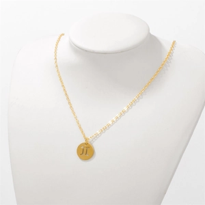 Minimalist 18k gold plated stainless steel Gemini zodiac pendant necklace for women