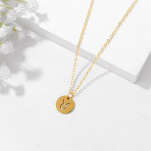 18k gold plated stainless steel Taurus zodiac pendant necklace for women on white stones