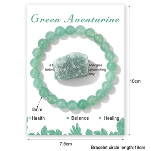 Pulsera de cuentas de cristal Aventurina verde 8mm para mujer con 19cm de circunferencia