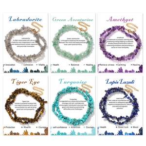 Natural Irregular Crystal Chip Stone Necklace Stainless Steel Lobster Clasp Bohemian Healing Quartz Jewelry With Card