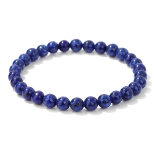 Deep blue natural lapis lazuli stone bead bracelet with polished round 8mm beads